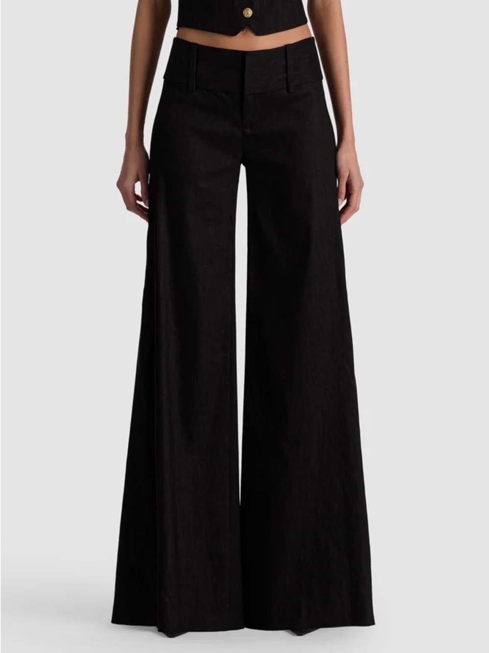 Alice + Olivia Black Linen Olivia Pant NWT